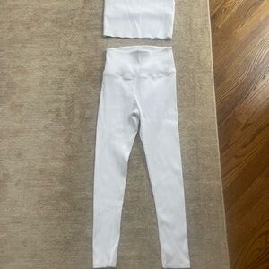 Carbon 38 white sz small  Ribbed Two-Piece Set